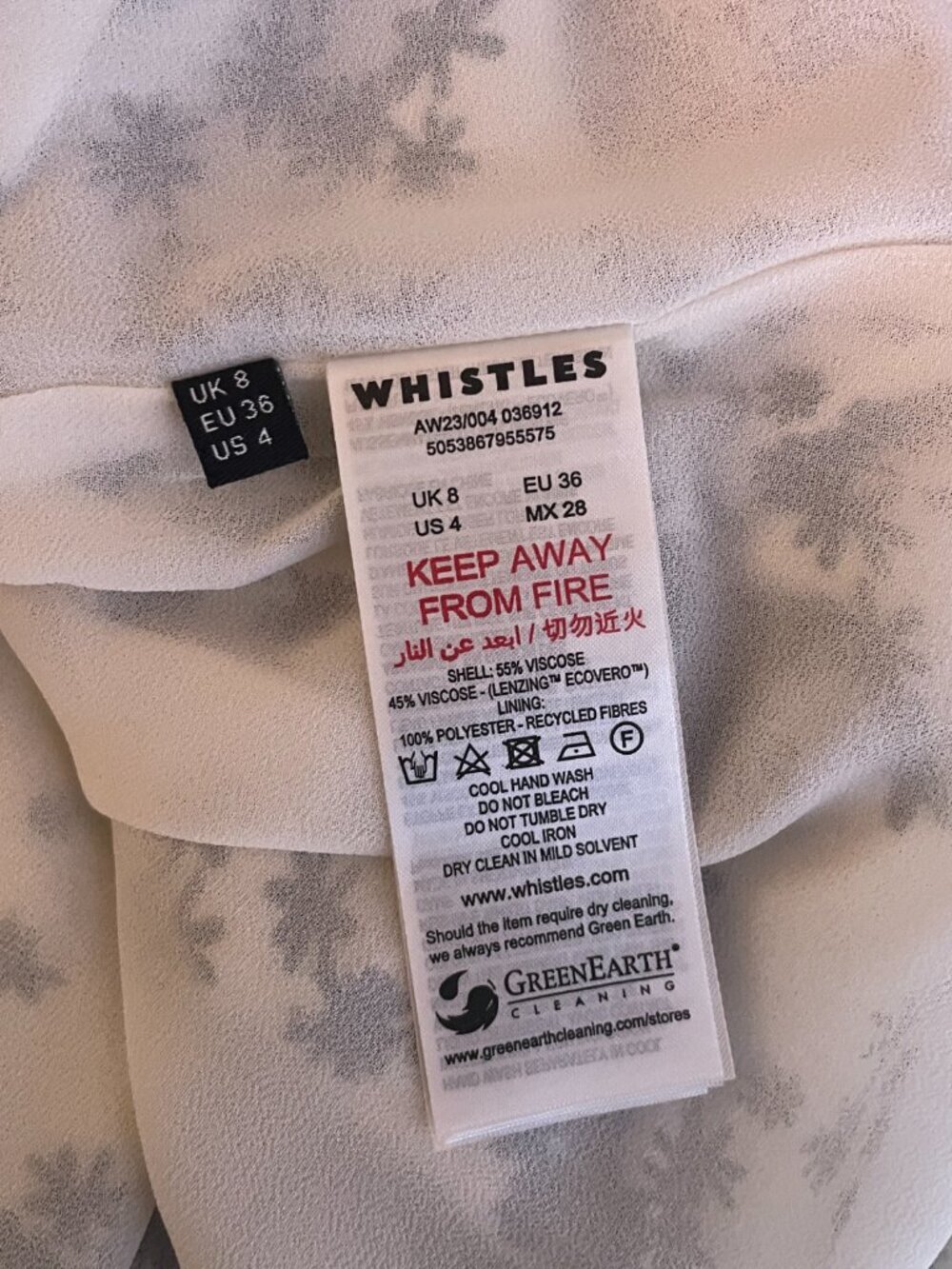 Whistles Women 4 White Black Floral Print Maxi Dress Button Front Ruffle Summer - Picture 9 of 9